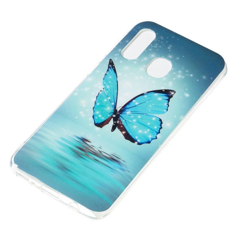 Etui do Samsung Galaxy A40 Luminous Blue Butterfly