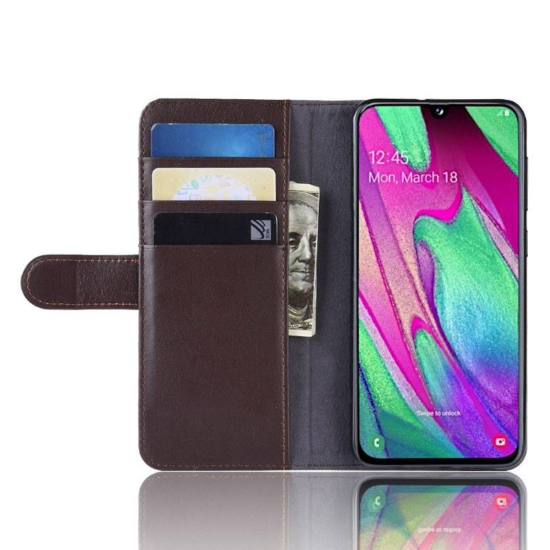 Etui do Samsung Galaxy A40 Premium Skóra - Brązowy