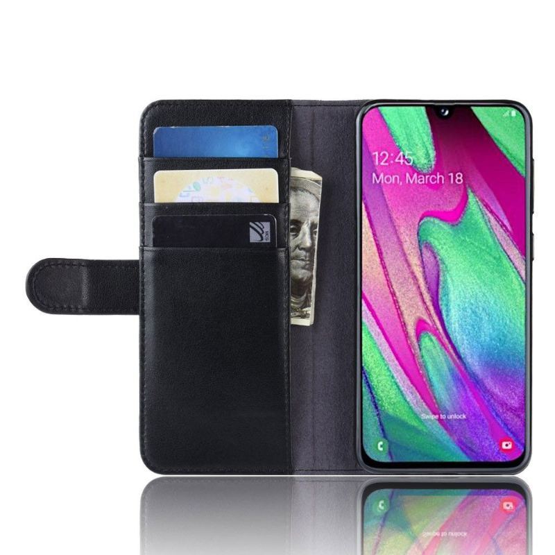 Etui do Samsung Galaxy A40 Premium Skóra - Czarny