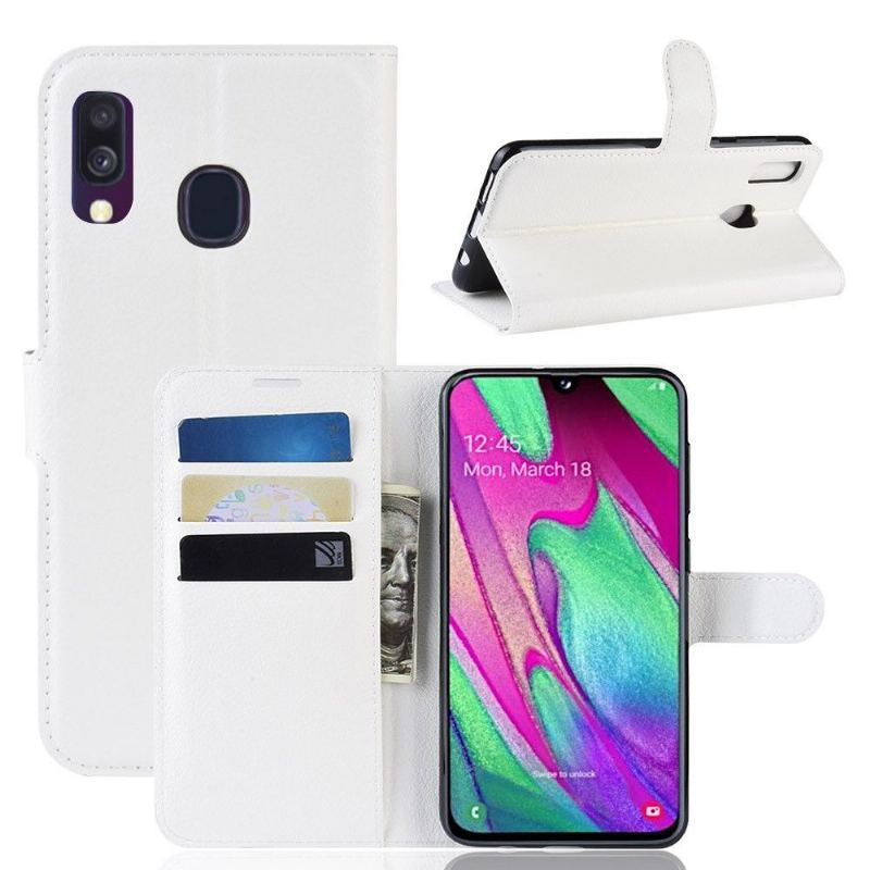 Etui Folio do Samsung Galaxy A40 Skórzane Etui Na Karty W Stylu