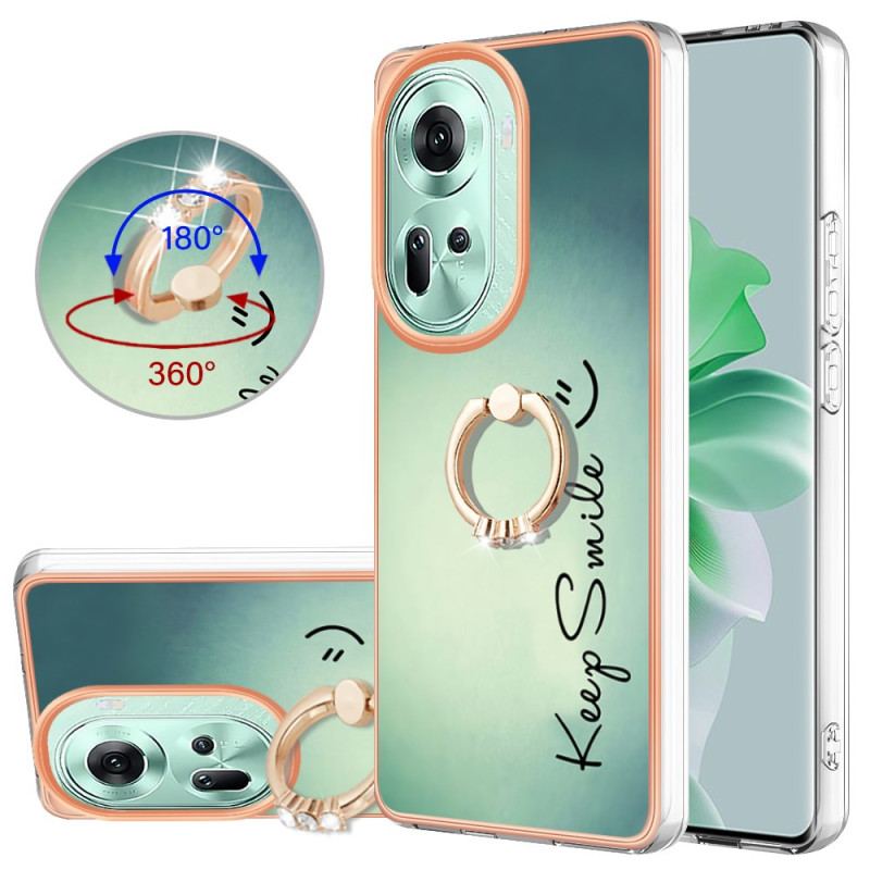 Etui Do Oppo Reno 11 5g Zachowaj Uchwyt Na Pierścień Uśmiechu