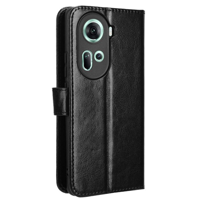 Etui Folio Do Oppo Reno 11 5g Błyszcząca Sztuczna Skóra Z Paskiem