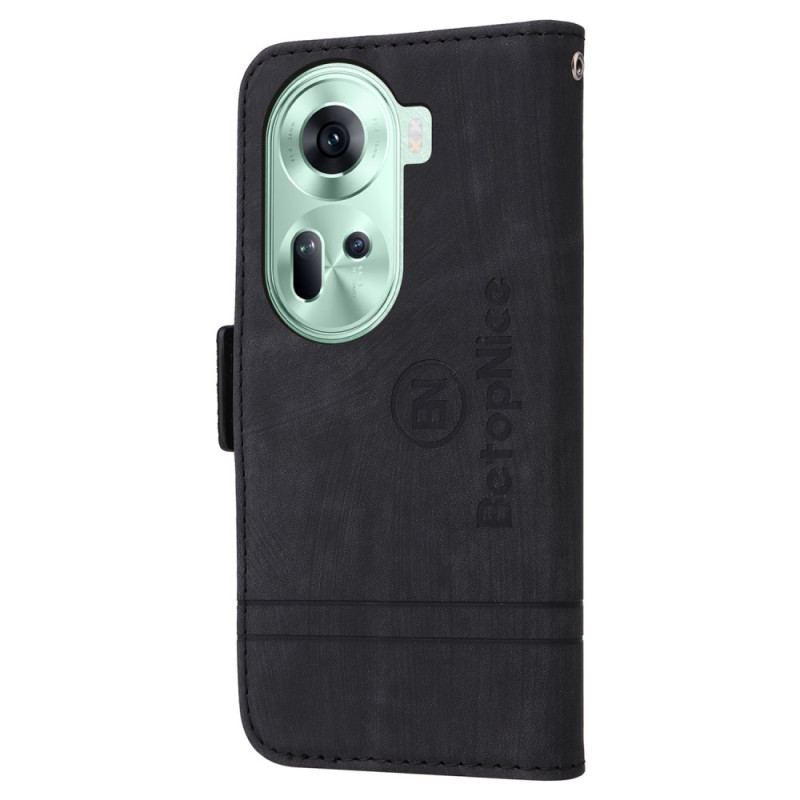 Etui Folio Do Oppo Reno 11 5g Przednie Etui Na Karty I Smycz Betopnice