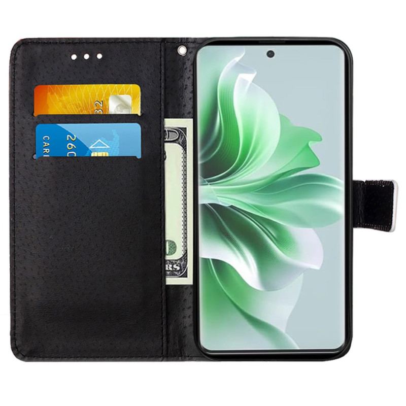 Etui Folio Do Oppo Reno 11 5g Tygrys Z Paskiem