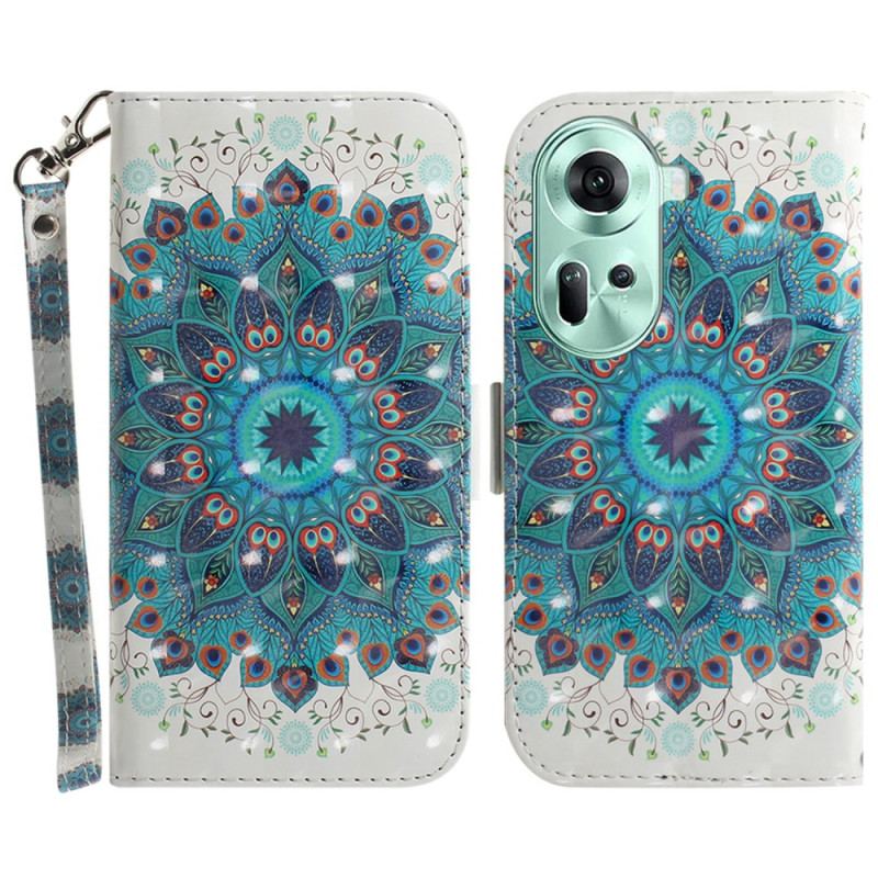 Etui Folio Do Oppo Reno 11 5g Zielona Mandala Z Paskiem