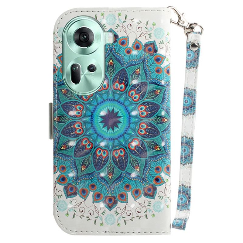 Etui Folio Do Oppo Reno 11 5g Zielona Mandala Z Paskiem