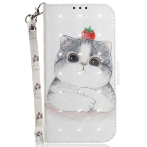 Etui Folio Oppo Reno 11 5g Kot I Truskawka Z Paskiem Etui Ochronne