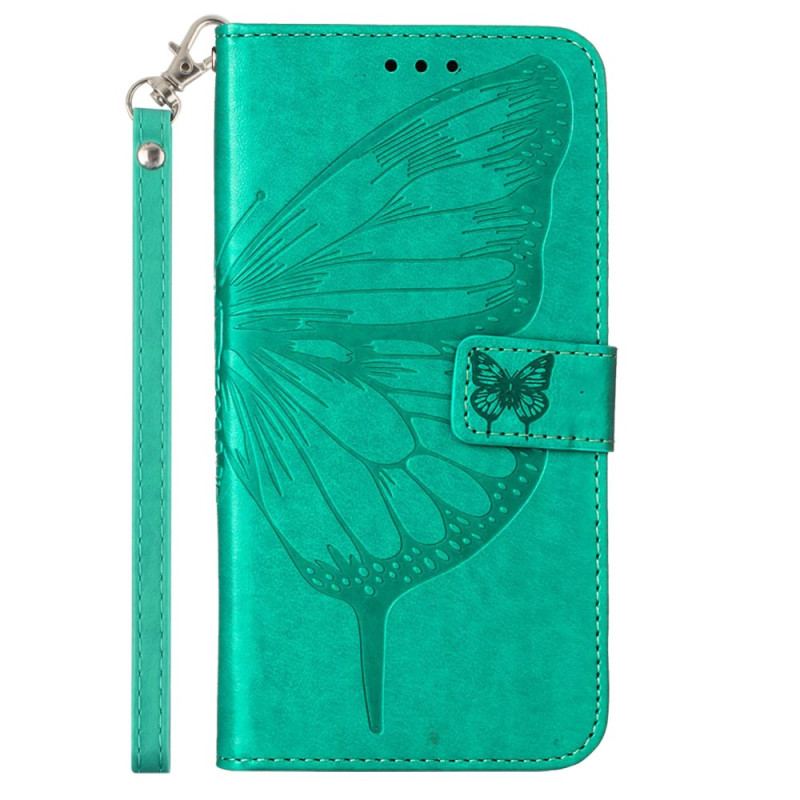 Etui Folio Oppo Reno 11 5g Kwiatowy Motyl Z Paskiem Etui Ochronne