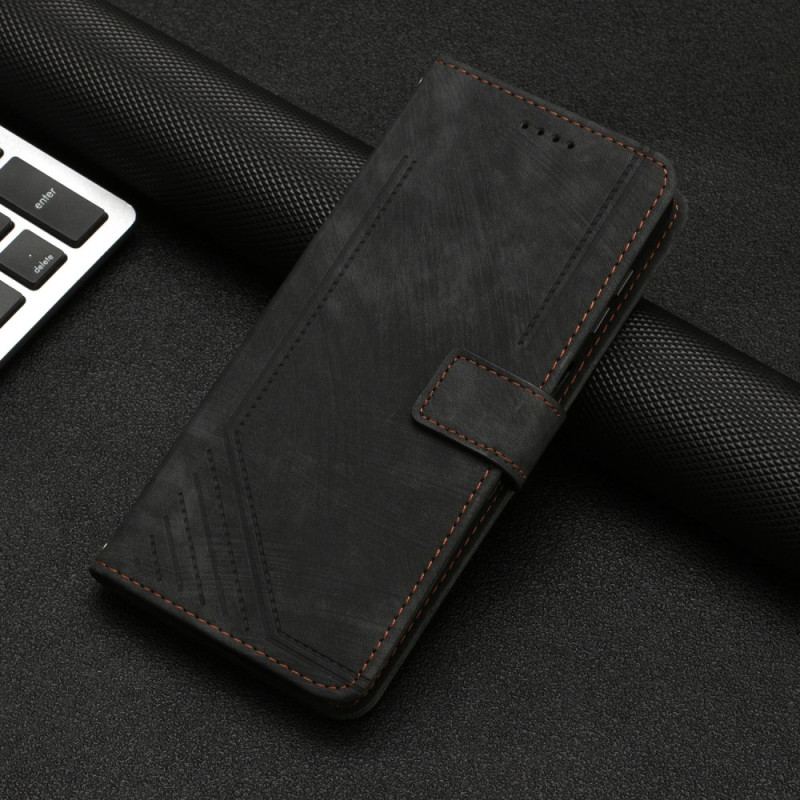 Etui Folio Oppo Reno 11 5g Linie Projektowe Z Paskiem