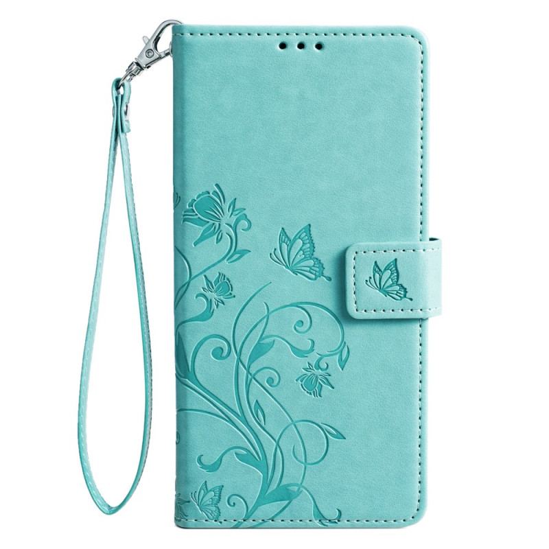 Etui Folio Oppo Reno 11 5g Motyle I Kwiaty Z Paskiem