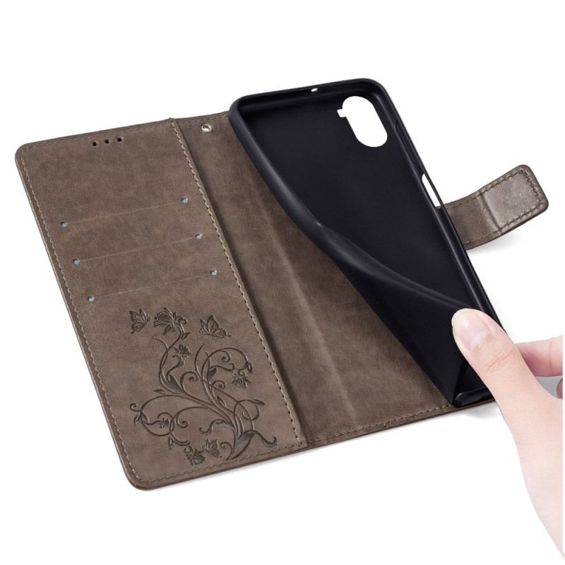 Etui Folio Oppo Reno 11 5g Motyle I Kwiaty Z Paskiem