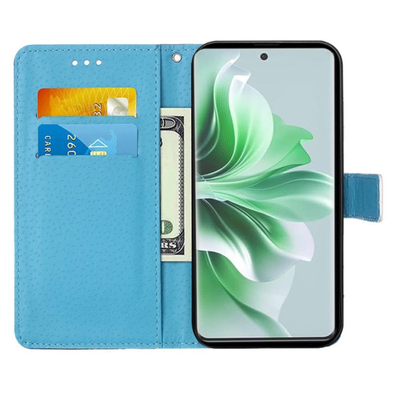 Etui Folio Oppo Reno 11 5g Motyle I Serca Z Paskiem