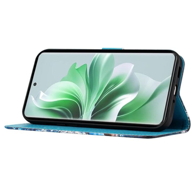 Etui Folio Oppo Reno 11 5g Motyle I Serca Z Paskiem