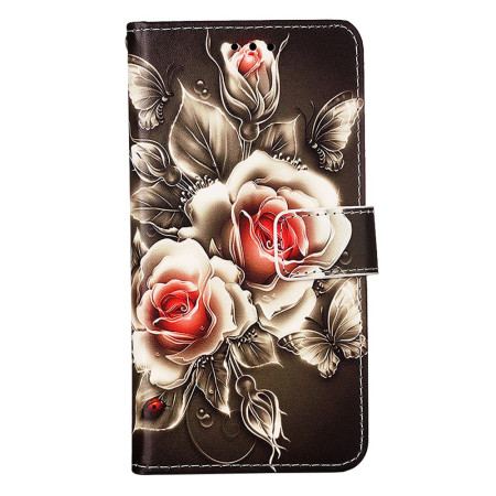 Etui Folio Oppo Reno 11 5g Róże Z Paskiem