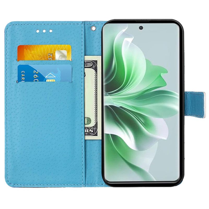 Etui Folio Oppo Reno 11 5g Wieża Eiffla I Motyle Z Paskiem