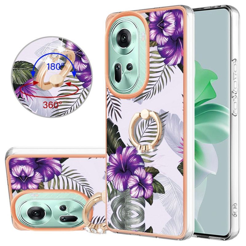 Etui Oppo Reno 11 5g Marmurkowa Konstrukcja Z Podporą Pierścienia Etui Ochronne