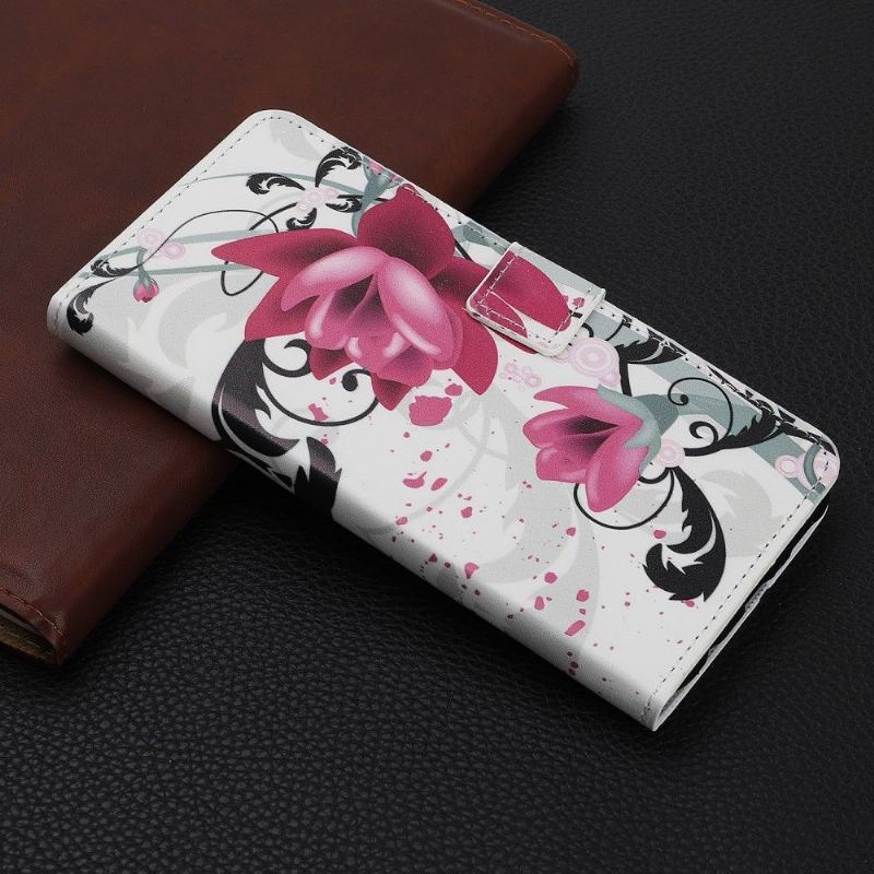 Etui Folio do Xiaomi Redmi Note 8 Pro Obrzeża Lotosowe Kwiaty