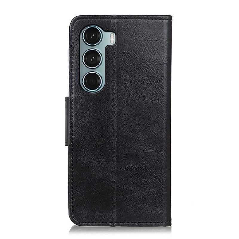 Etui Folio do Moto G200 5G Dwustronne Zapięcie Z Efektem Skóry