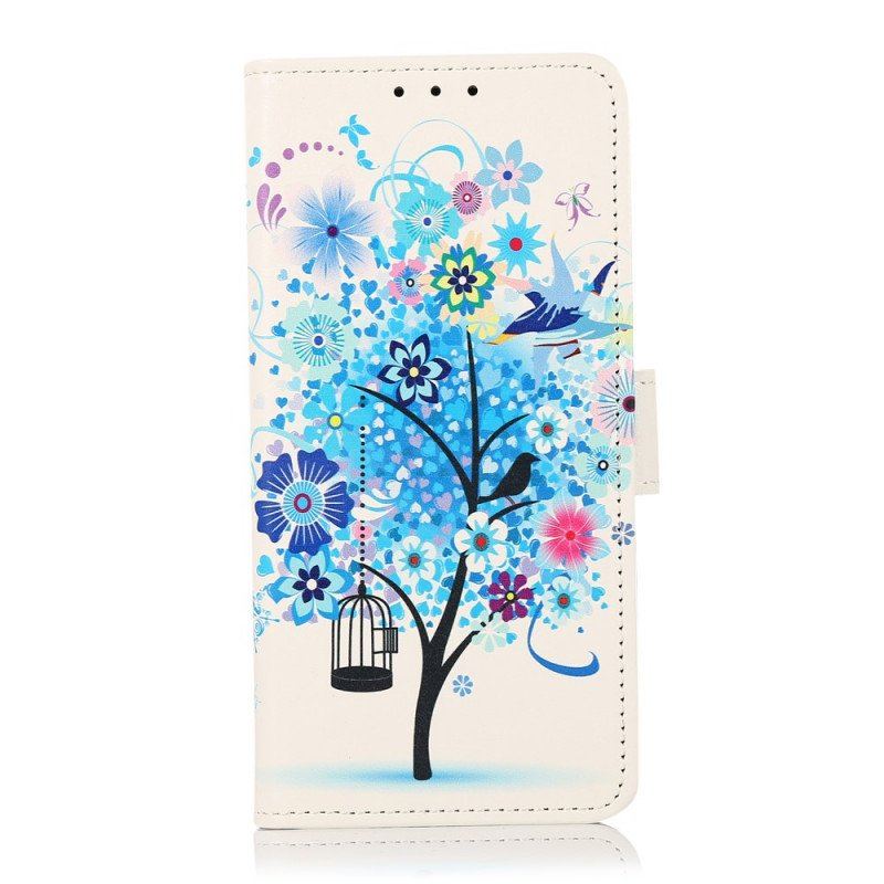 Etui Folio do Moto G200 5G Kolorowe Drzewo