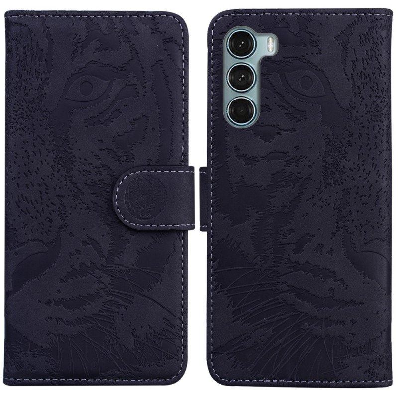 Etui Folio do Moto G200 5G Nadruk Twarzy Tygrysa