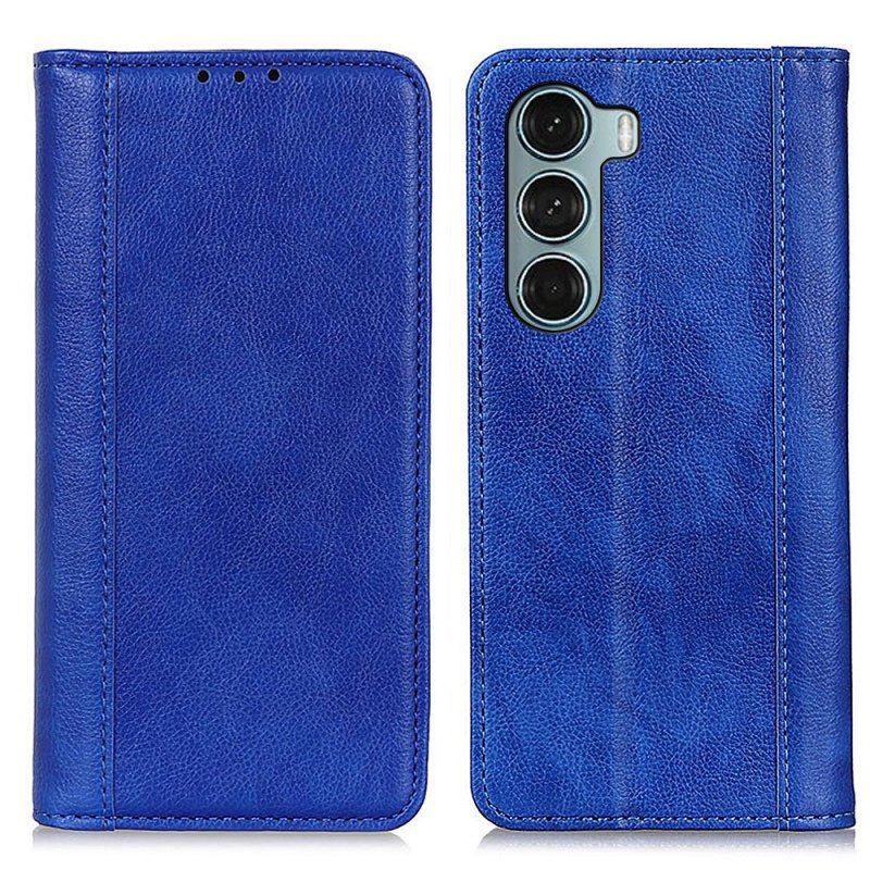 Etui Na Telefon do Moto G200 5G Etui Folio Wersja Ze Skóry Split Litchi