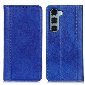 Etui Na Telefon do Moto G200 5G Etui Folio Wersja Ze Skóry Split Litchi