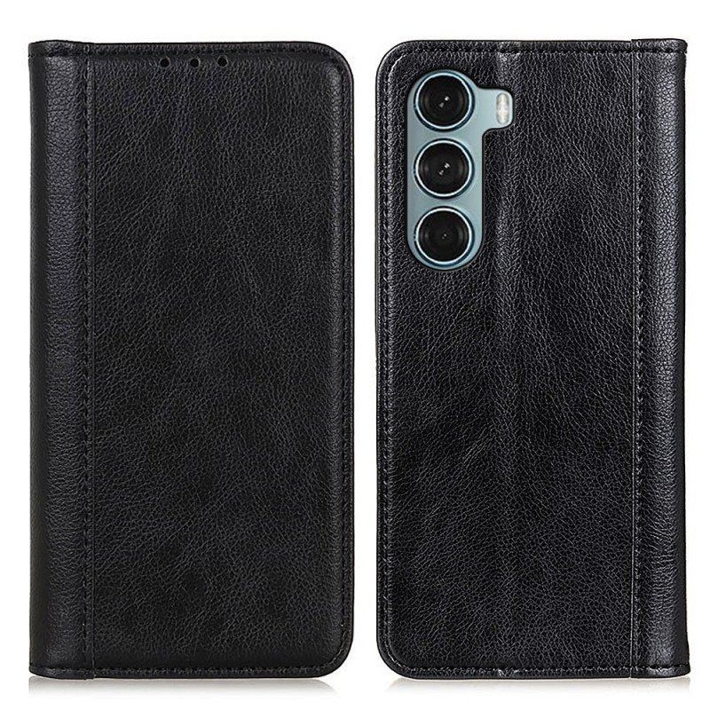 Etui Na Telefon do Moto G200 5G Etui Folio Wersja Ze Skóry Split Litchi