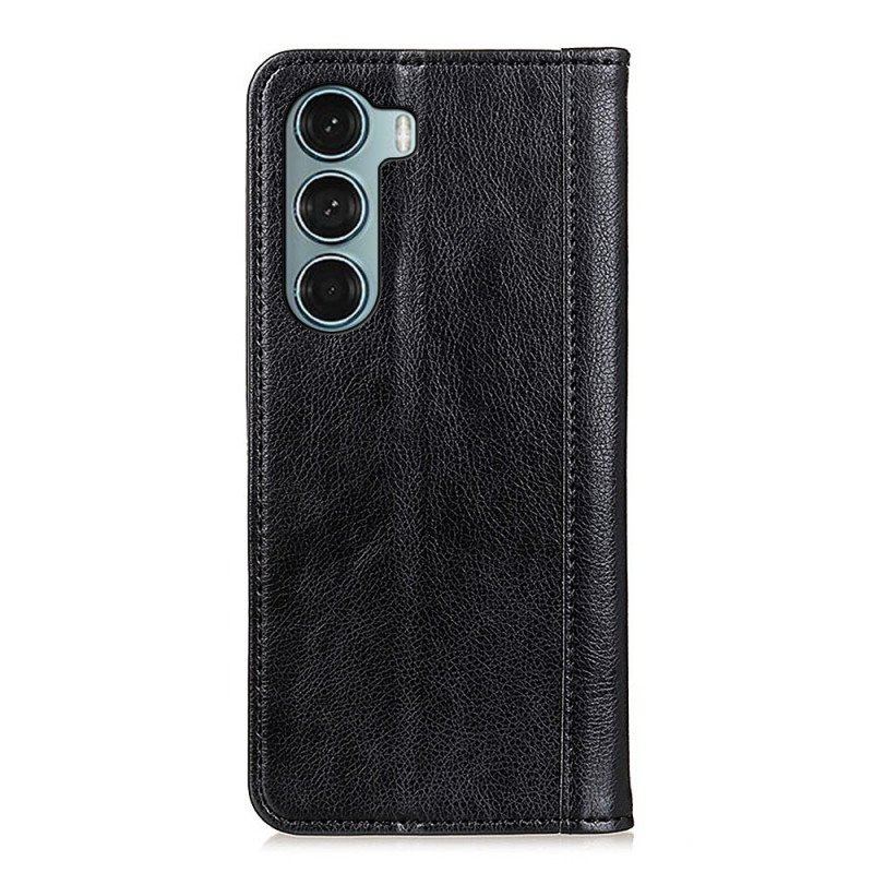 Etui Na Telefon do Moto G200 5G Etui Folio Wersja Ze Skóry Split Litchi