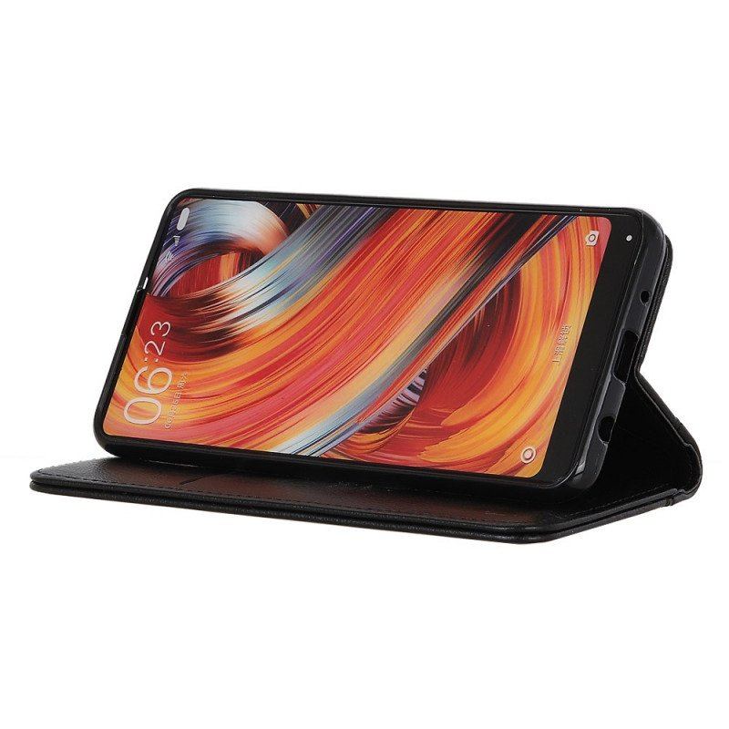 Etui Na Telefon do Moto G200 5G Etui Folio Wersja Ze Skóry Split Litchi