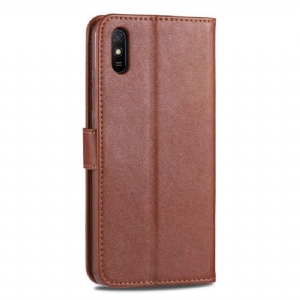 Etui Folio do Xiaomi Redmi 9A Azns Retro Skórzany Efekt