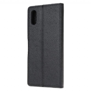 Etui Folio do Xiaomi Redmi 9A Litchi Skóra Efekt Skórzany Styl