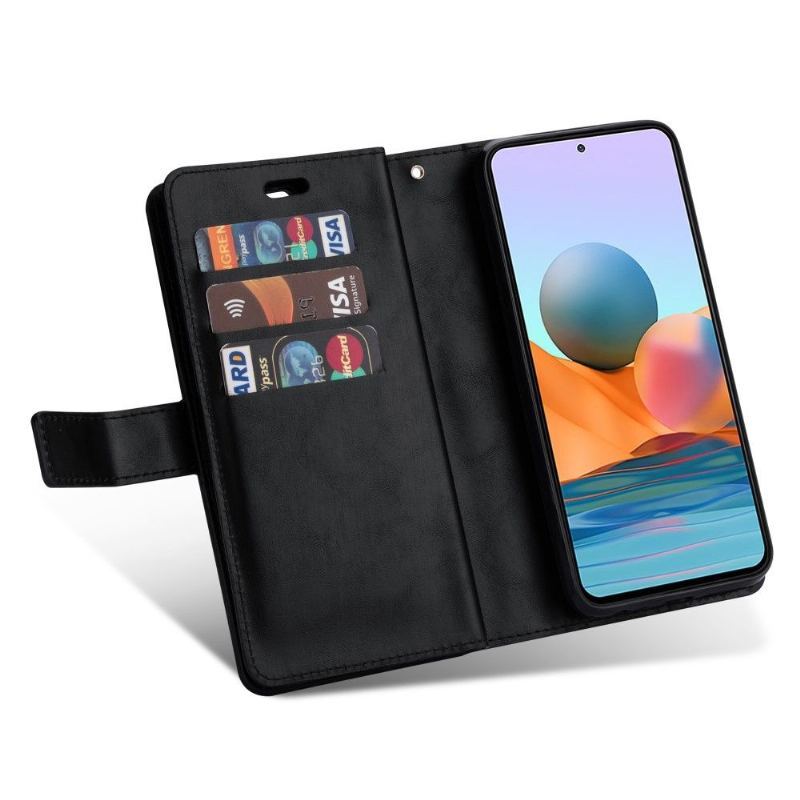 Etui Folio do Xiaomi Redmi Note 10 Pro Classic Portfel z Łańcuch Sztuczna Skóra