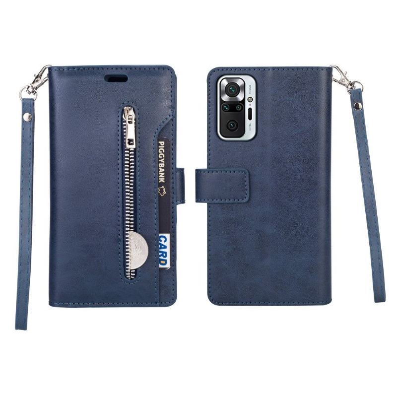 Etui Folio do Xiaomi Redmi Note 10 Pro Classic Portfel z Łańcuch Sztuczna Skóra