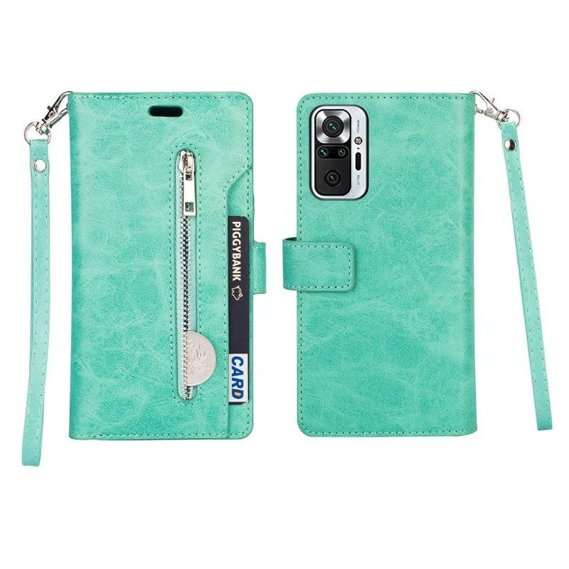 Etui Folio do Xiaomi Redmi Note 10 Pro Classic Portfel z Łańcuch Sztuczna Skóra