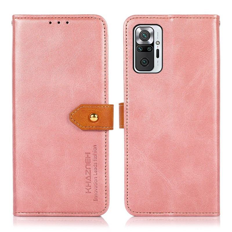 Skórzany Futerał do Xiaomi Redmi Note 10 Pro Anti-fall Khazneh Bicolor Sztuczna Skóra