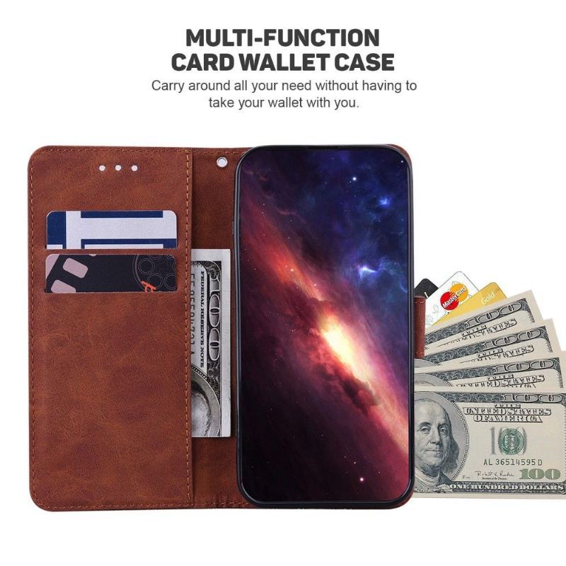 Etui do Xiaomi Redmi Note 10 5G / Poco M3 Pro Etui Folio Folio Paski Ze Sztucznej Skóry