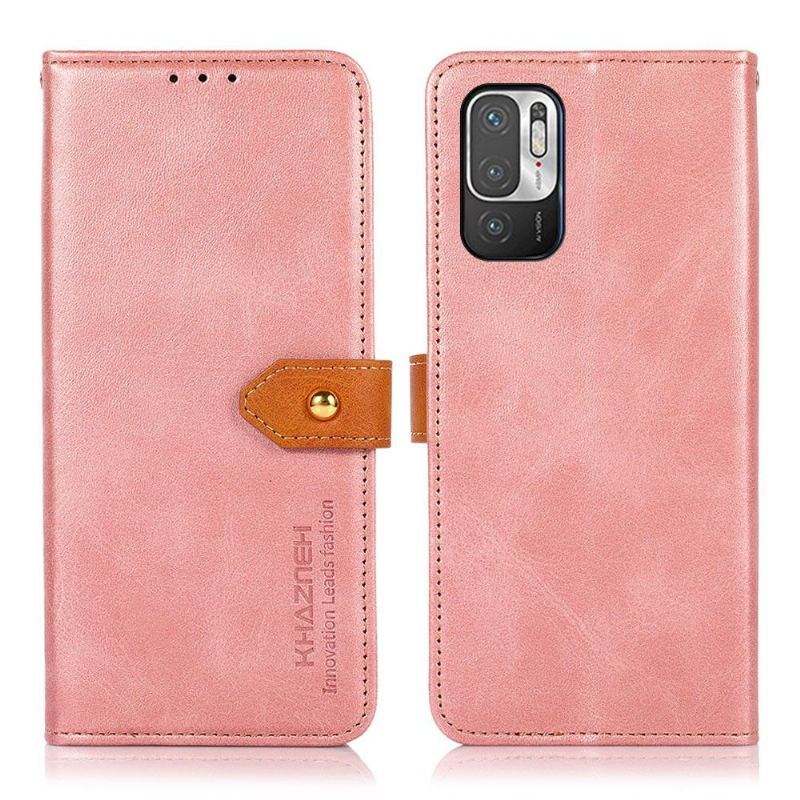 Etui Folio do Xiaomi Redmi Note 10 5G / Poco M3 Pro Khazneh Bicolor Sztuczna Skóra