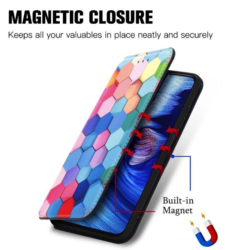 Etui Folio do Xiaomi Redmi Note 10 5G / Poco M3 Pro Kolorowy Plaster Miodu