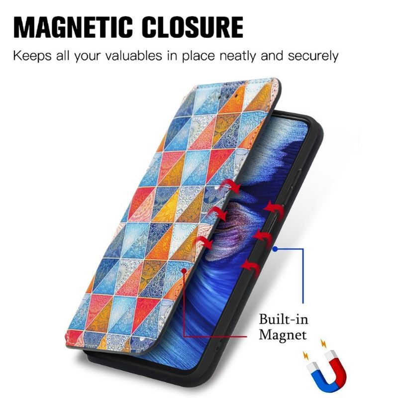 Etui Folio do Xiaomi Redmi Note 10 5G / Poco M3 Pro Obrzeża Geometryczna Mandala