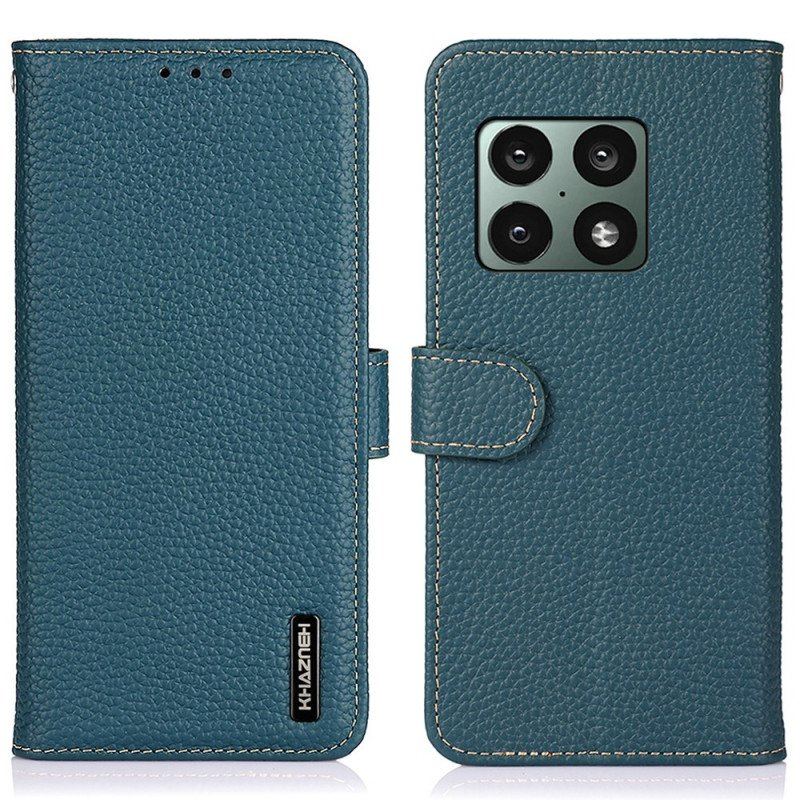 Etui Folio do OnePlus 10 Pro 5G Oryginalna Skóra Khazneh Litchi