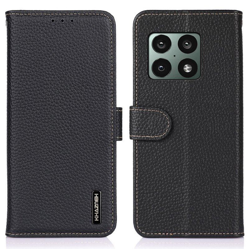 Etui Folio do OnePlus 10 Pro 5G Oryginalna Skóra Khazneh Litchi