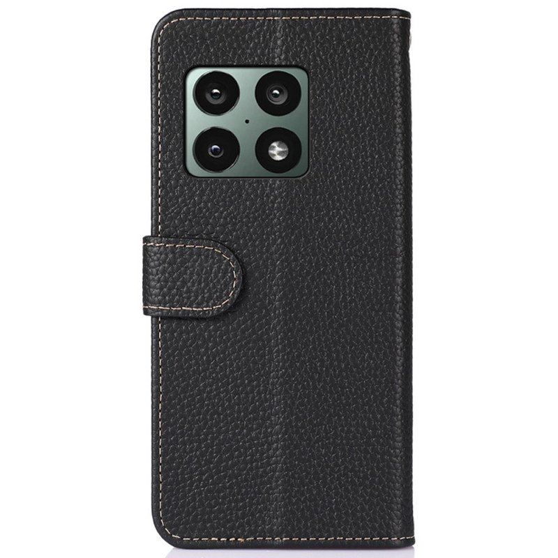 Etui Folio do OnePlus 10 Pro 5G Oryginalna Skóra Khazneh Litchi