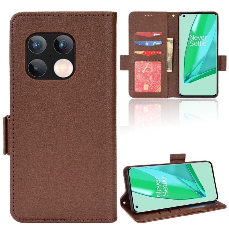 Etui Folio do OnePlus 10 Pro 5G Skórzany Futerał Flap Double Litchi Nowe Kolory