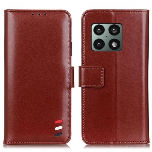 Etui Folio do OnePlus 10 Pro 5G Trójkolorowy Efekt Skóry