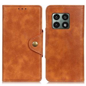 Etui Folio do OnePlus 10 Pro 5G Vintage Sztuczna Skóra I Guzik