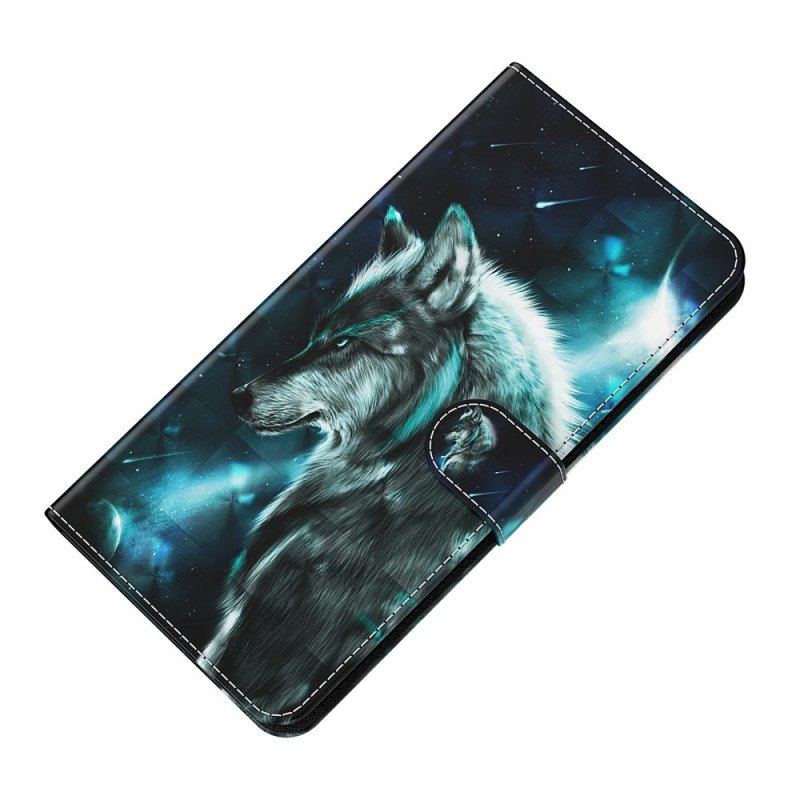 Etui Folio do OnePlus 10 Pro 5G z Łańcuch Smycz Wilk