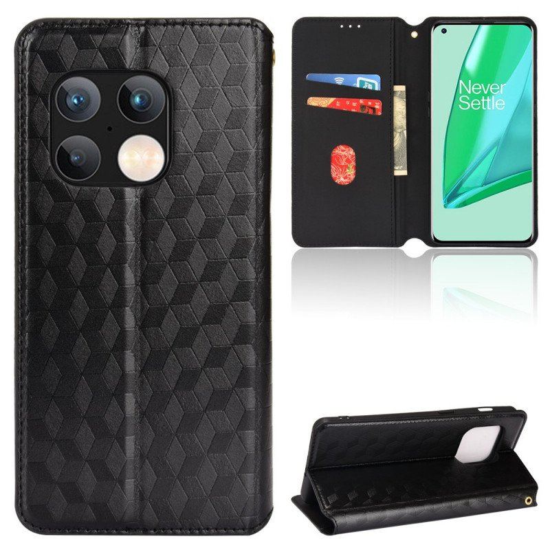 Etui Na Telefon do OnePlus 10 Pro 5G Etui Folio Efekt Diamentowej Skóry