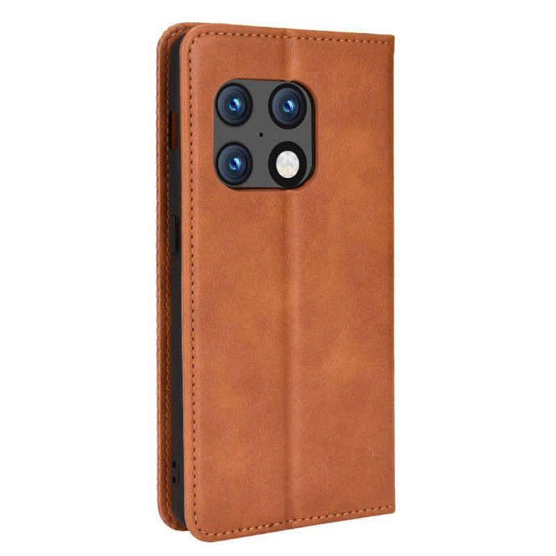 Etui Na Telefon do OnePlus 10 Pro 5G Etui Folio Stylizowany Efekt Skóry W Stylu Vintage