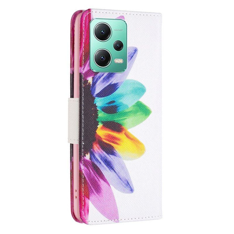 Etui Folio do Poco X5 5G Akwarela Kwiat