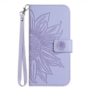 Etui Folio do Poco X5 5G Kwiat Z Smyczem